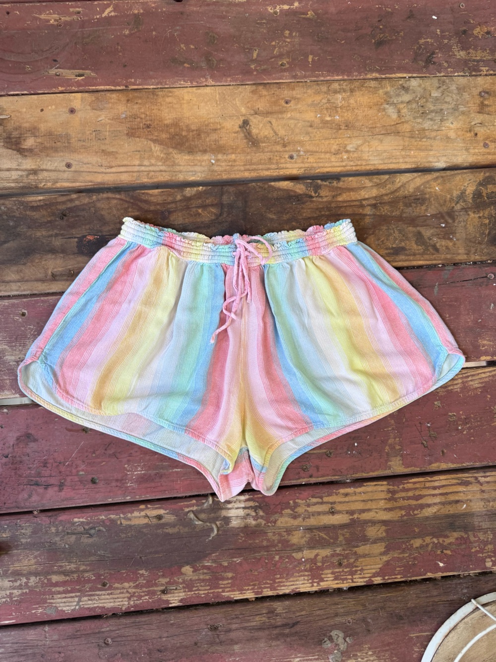 Xhilaration Pastel Rainbow Striped Lounge Shorts